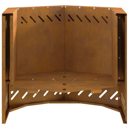 vidaXL Fire Pit Brown 58 x 58 x 51 cm Weathering steel