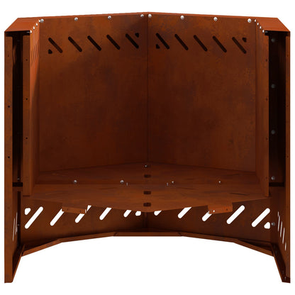 vidaXL Smokeless Fire Pit Brown 58 x 58 x 51 cm Weathering Steel