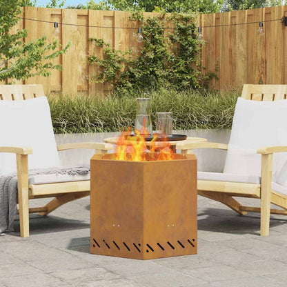 vidaXL Fire Pit Brown 58 x 58 x 51 cm Weathering steel