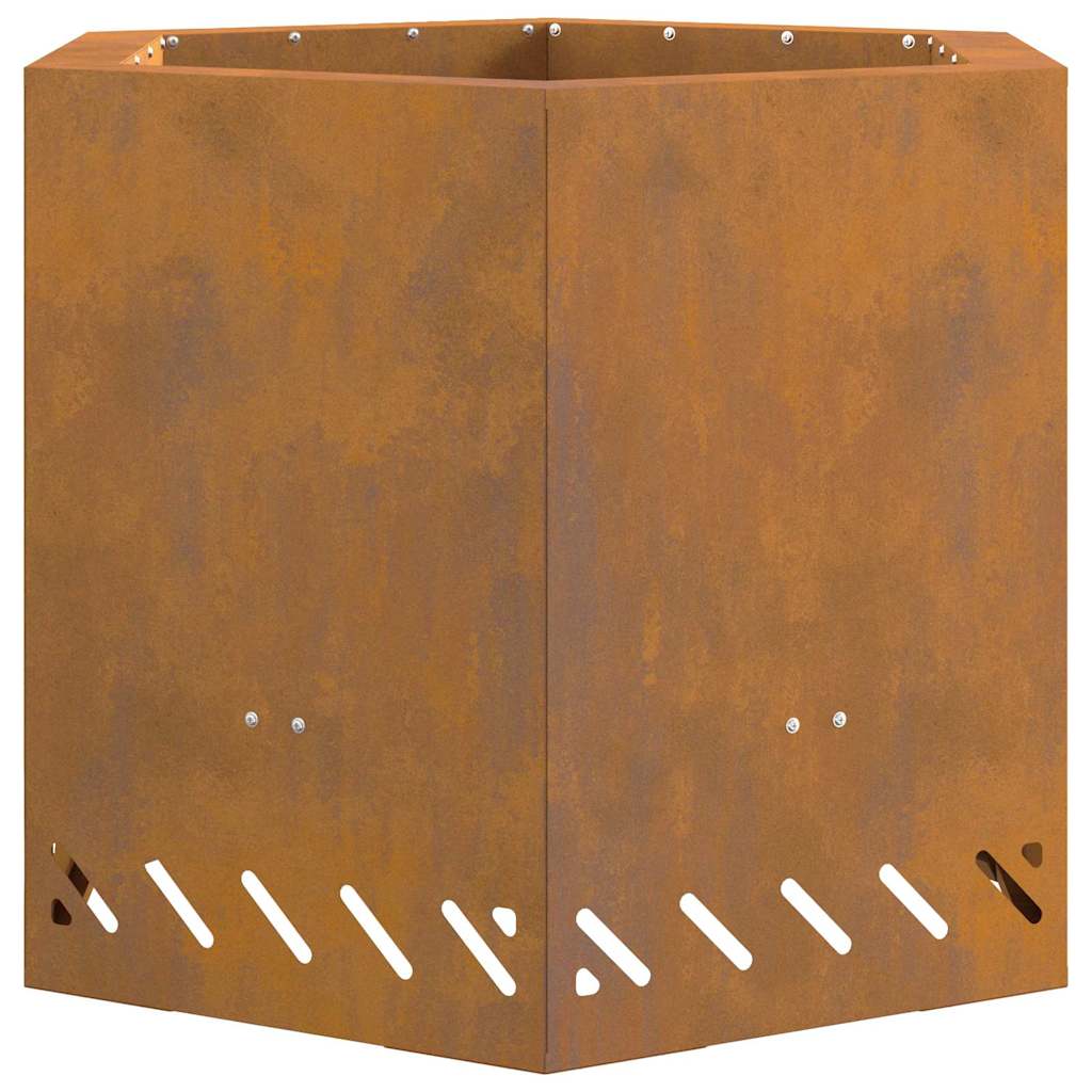 vidaXL Fire Pit Brown 58 x 58 x 51 cm Weathering steel