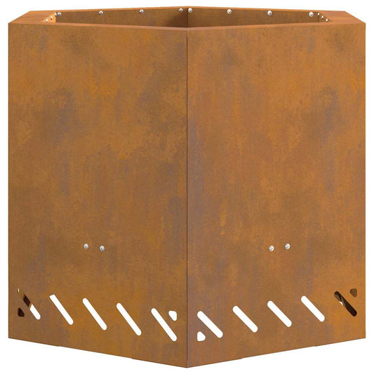 vidaXL Fire Pit Brown 58 x 58 x 51 cm Weathering steel