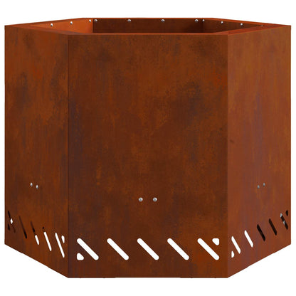 vidaXL Smokeless Fire Pit Brown 58 x 58 x 51 cm Weathering Steel