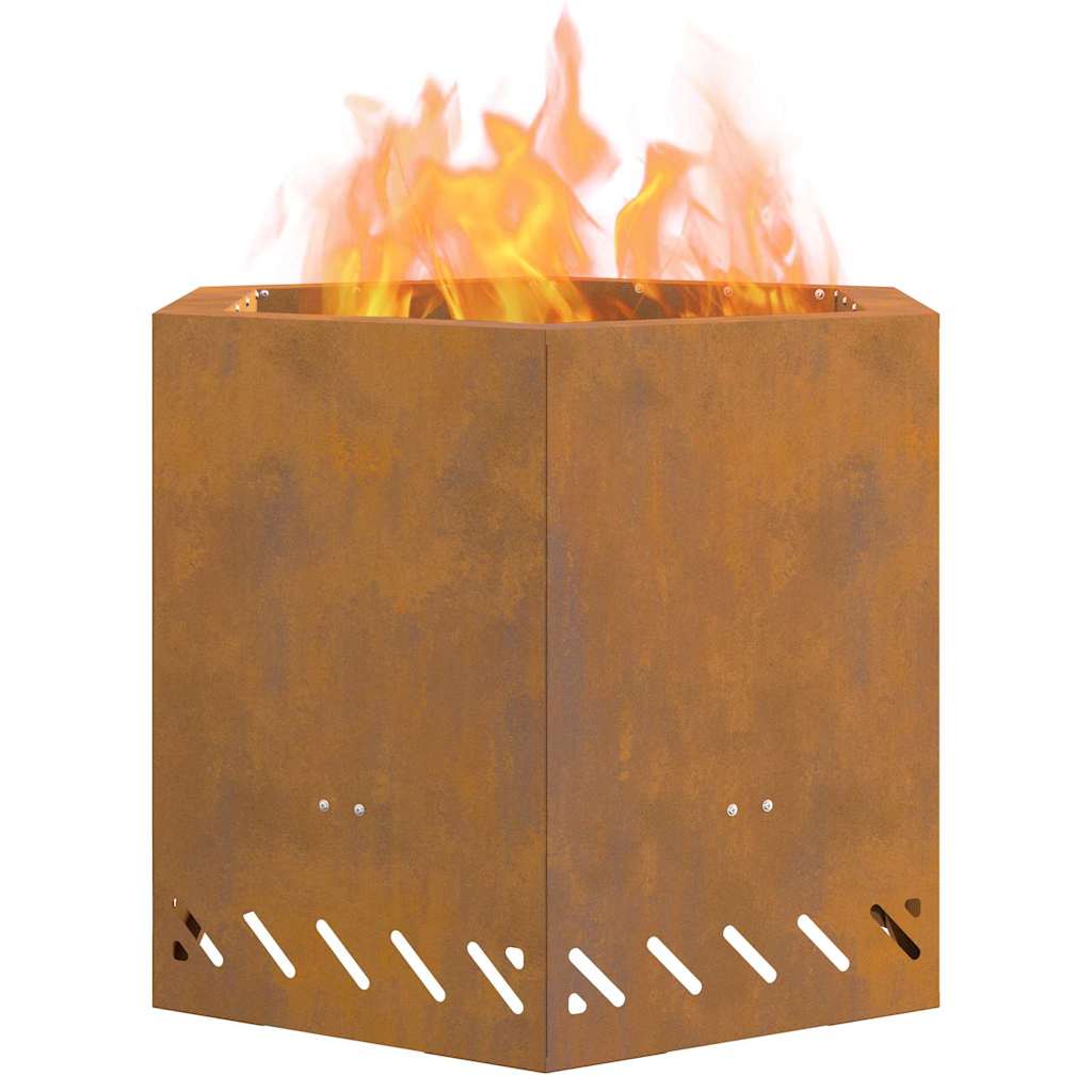 vidaXL Fire Pit Brown 58 x 58 x 51 cm Weathering steel