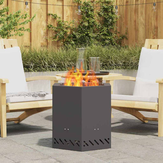 vidaXL Fire Pit Black 48 x 48 x 51 cm Cold-rolled steel