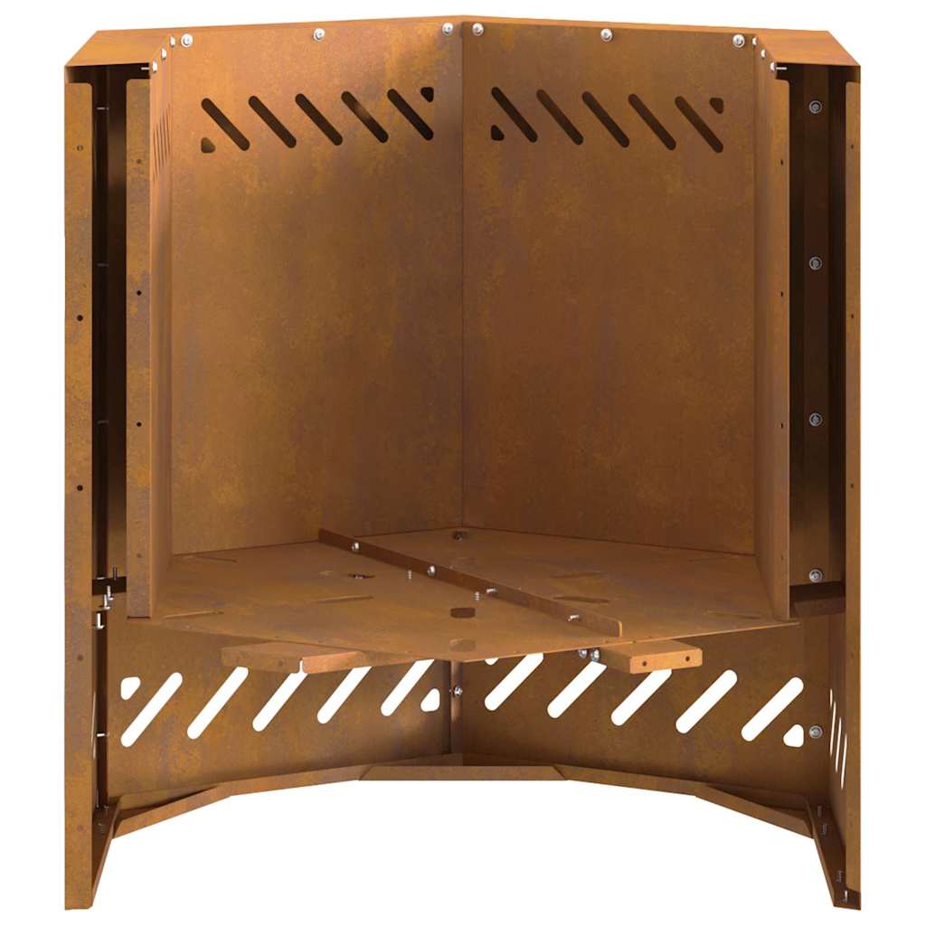vidaXL Fire Pit Brown 48 x 48 x 51 cm Weathering steel