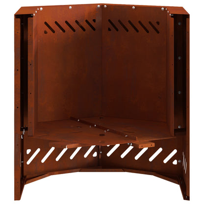 vidaXL Smokeless Fire Pit Brown 48 x 48 x 51 cm Weathering Steel