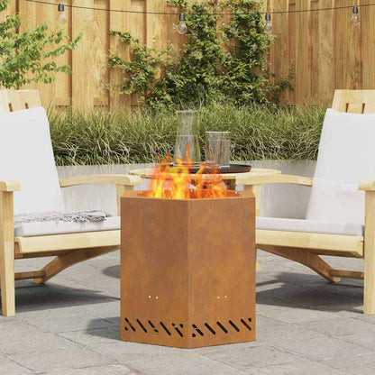 vidaXL Fire Pit Brown 48 x 48 x 51 cm Weathering steel