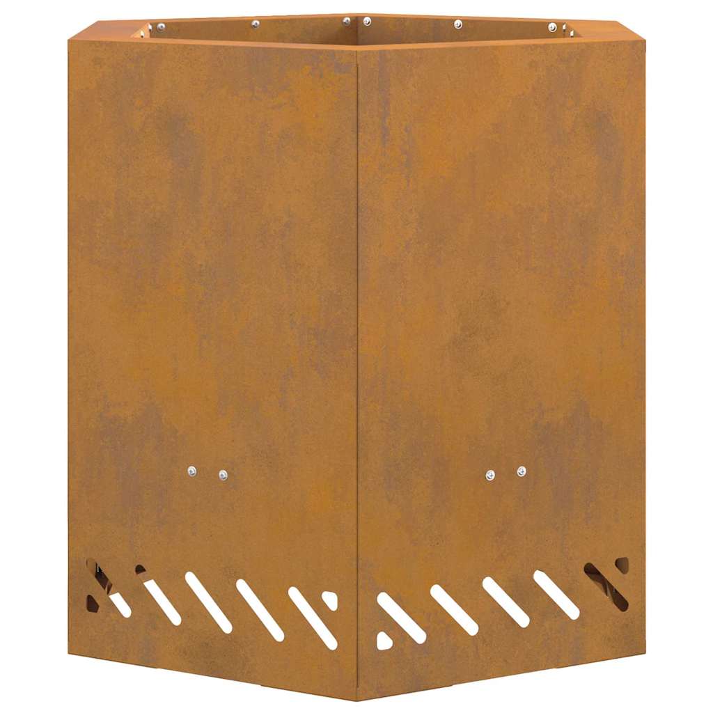 vidaXL Fire Pit Brown 48 x 48 x 51 cm Weathering steel