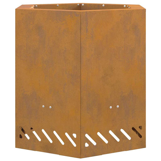 vidaXL Fire Pit Brown 48 x 48 x 51 cm Weathering steel