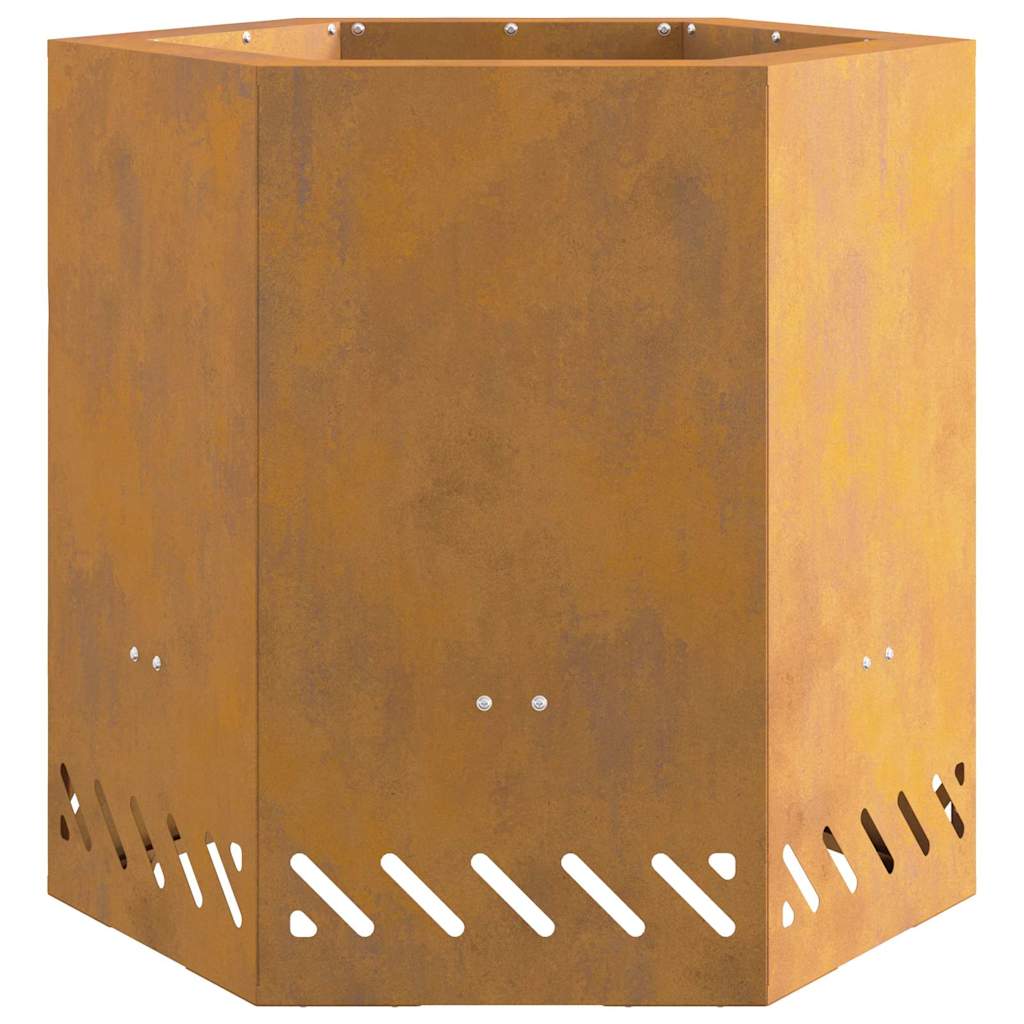 vidaXL Fire Pit Brown 48 x 48 x 51 cm Weathering steel