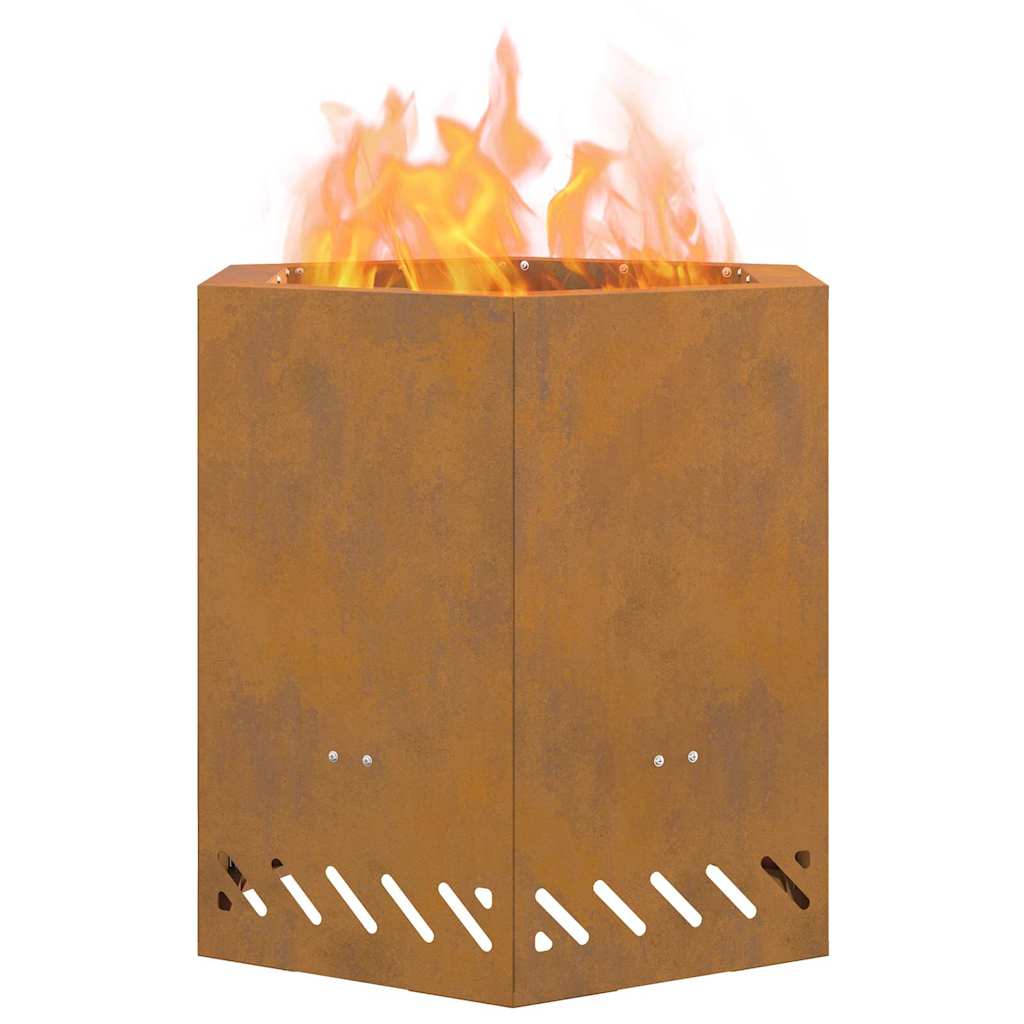 vidaXL Fire Pit Brown 48 x 48 x 51 cm Weathering steel
