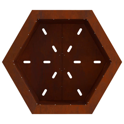 vidaXL Smokeless Fire Pit Brown 48 x 48 x 51 cm Weathering Steel