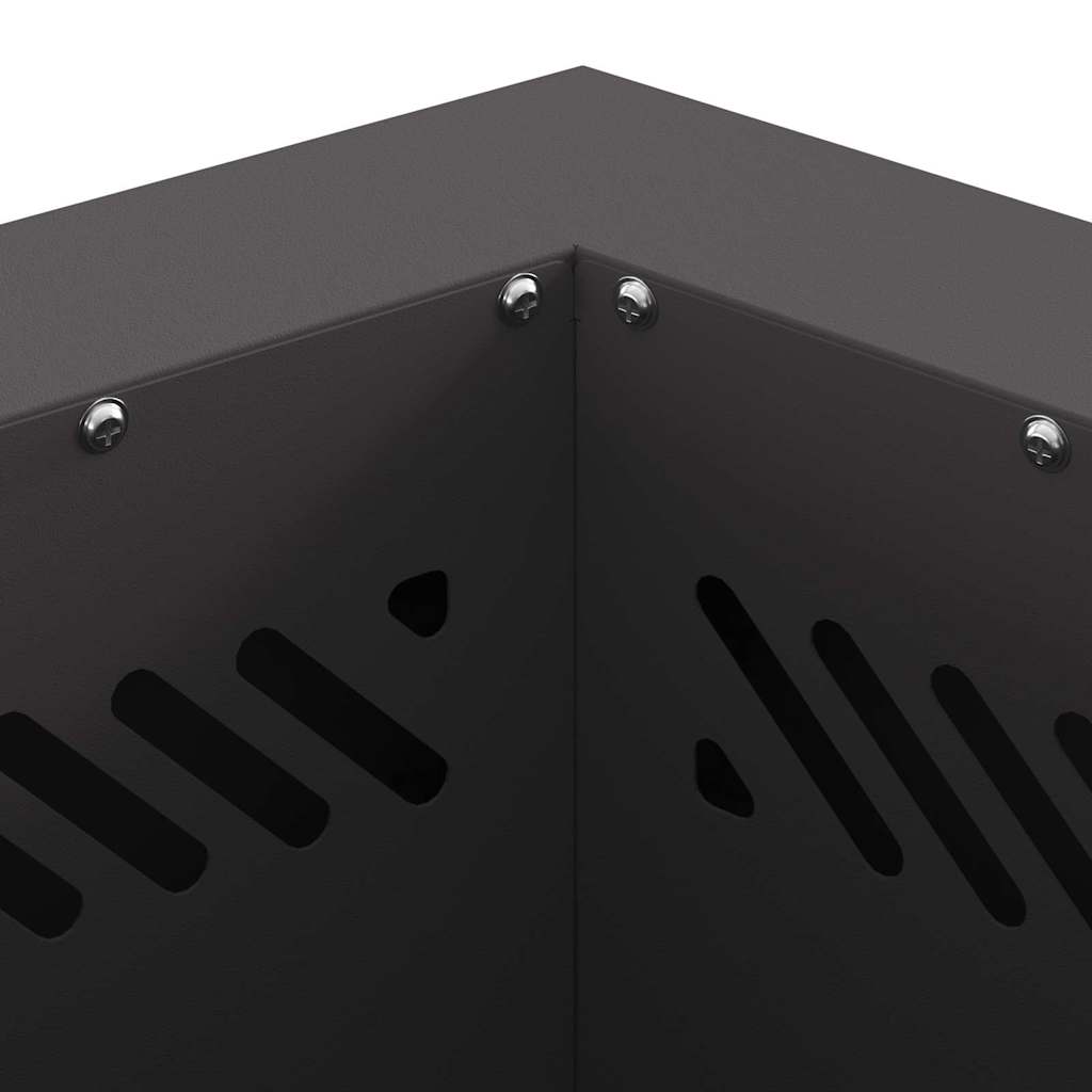 vidaXL Fire Pit Black 38 x 38 x 51 cm Cold-rolled steel