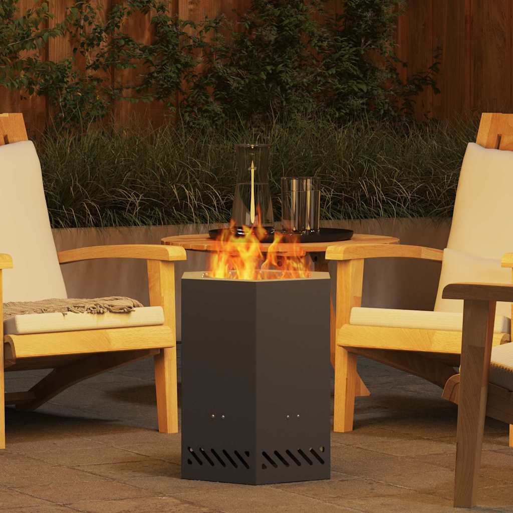 vidaXL Fire Pit Black 38 x 38 x 51 cm Cold-rolled steel