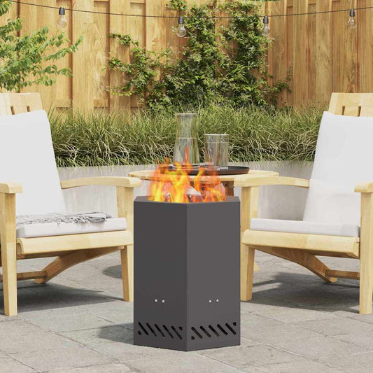 vidaXL Fire Pit Black 38 x 38 x 51 cm Cold-rolled steel