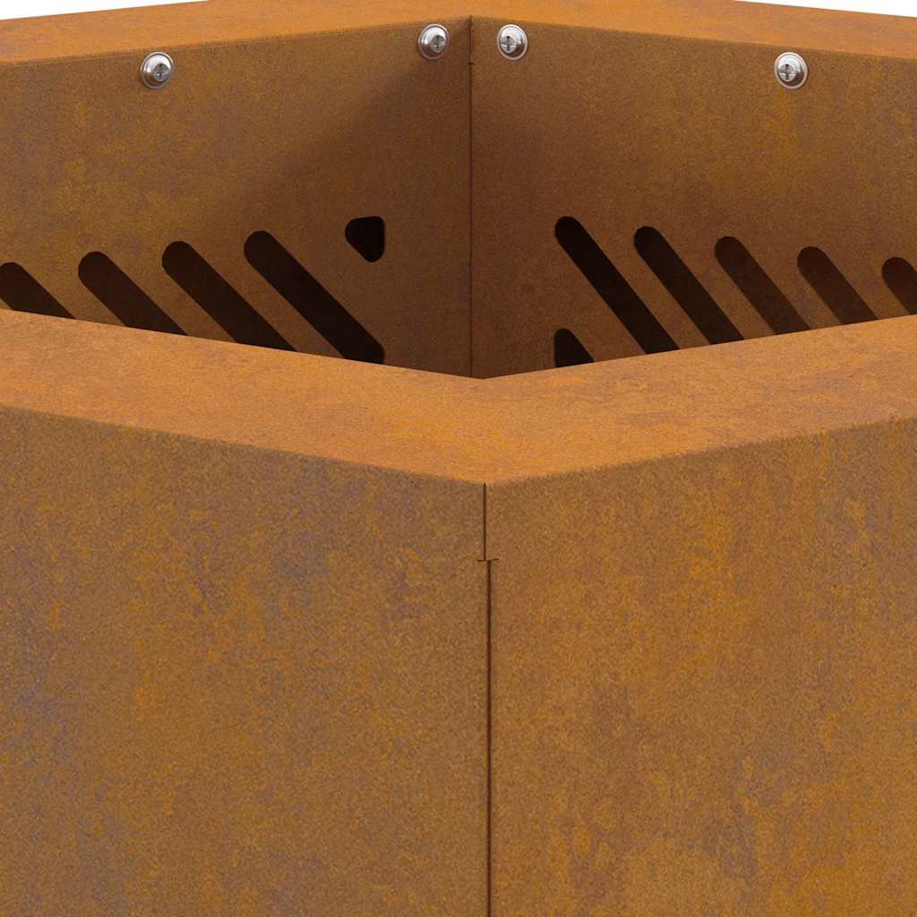 vidaXL Fire Pit Brown 38 x 38 x 51 cm Weathering steel
