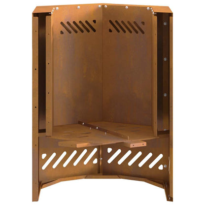 vidaXL Fire Pit Brown 38 x 38 x 51 cm Weathering steel