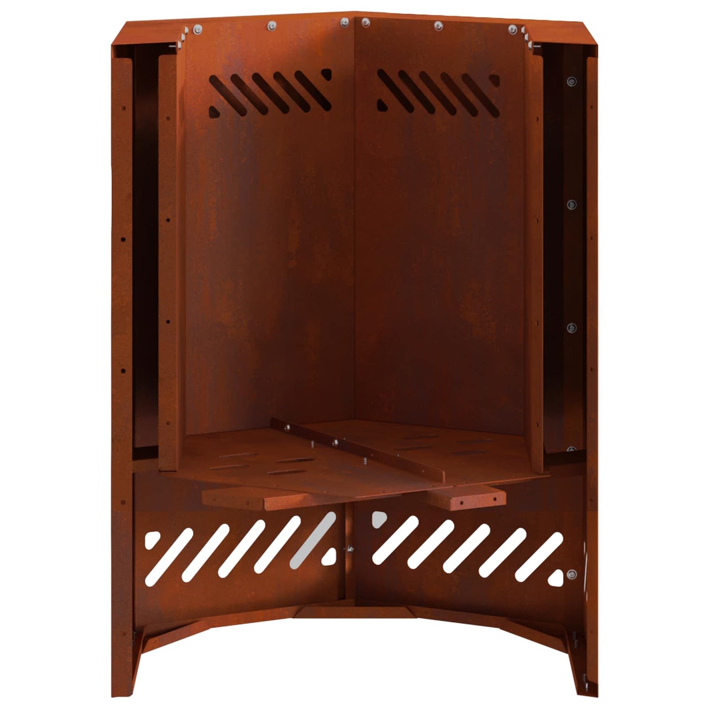 vidaXL Smokeless Fire Pit Brown 38 x 38 x 51 cm Weathering Steel