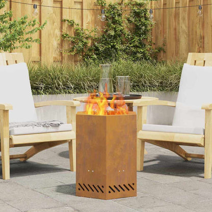 vidaXL Fire Pit Brown 38 x 38 x 51 cm Weathering steel