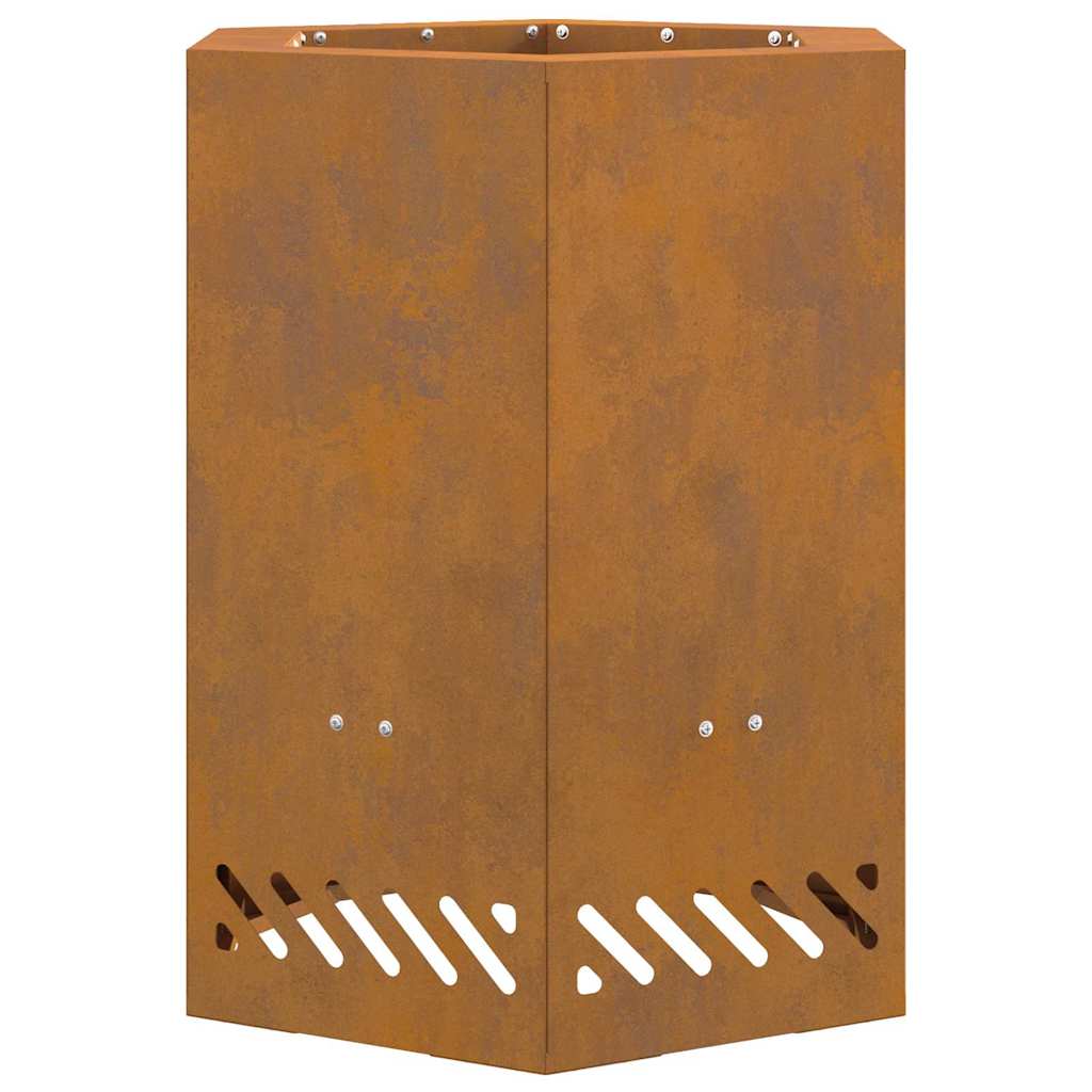 vidaXL Fire Pit Brown 38 x 38 x 51 cm Weathering steel