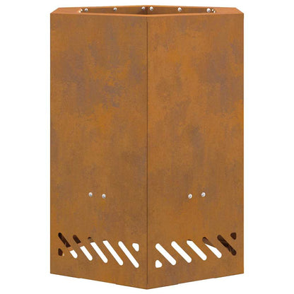 vidaXL Fire Pit Brown 38 x 38 x 51 cm Weathering steel