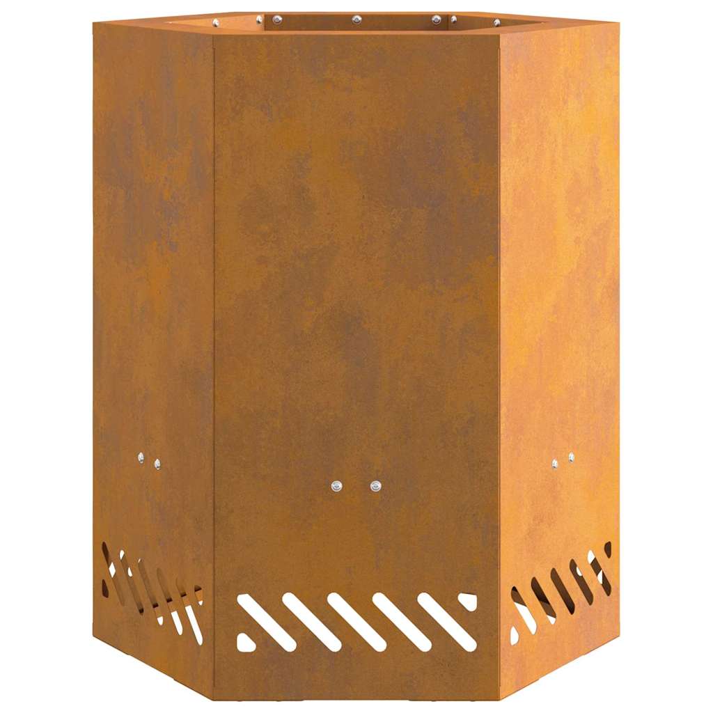 vidaXL Fire Pit Brown 38 x 38 x 51 cm Weathering steel