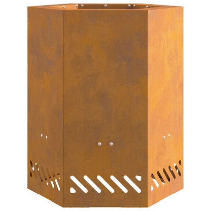 vidaXL Fire Pit Brown 38 x 38 x 51 cm Weathering steel