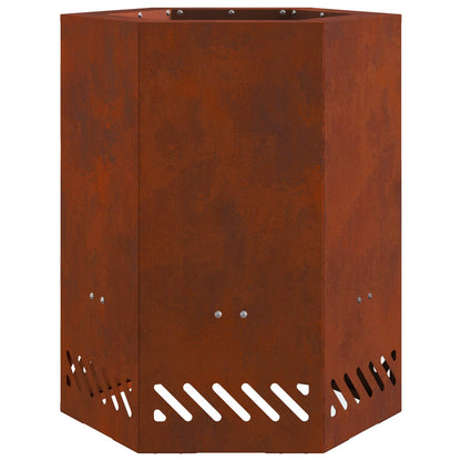 vidaXL Smokeless Fire Pit Brown 38 x 38 x 51 cm Weathering Steel