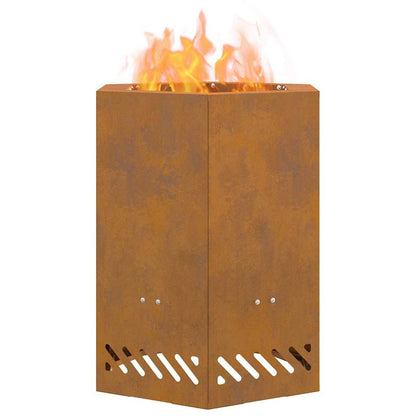 vidaXL Fire Pit Brown 38 x 38 x 51 cm Weathering steel