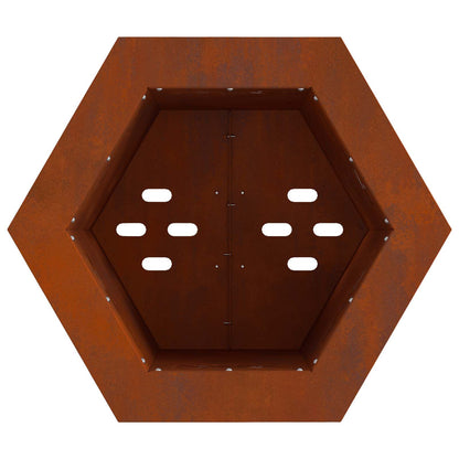 vidaXL Smokeless Fire Pit Brown 38 x 38 x 51 cm Weathering Steel