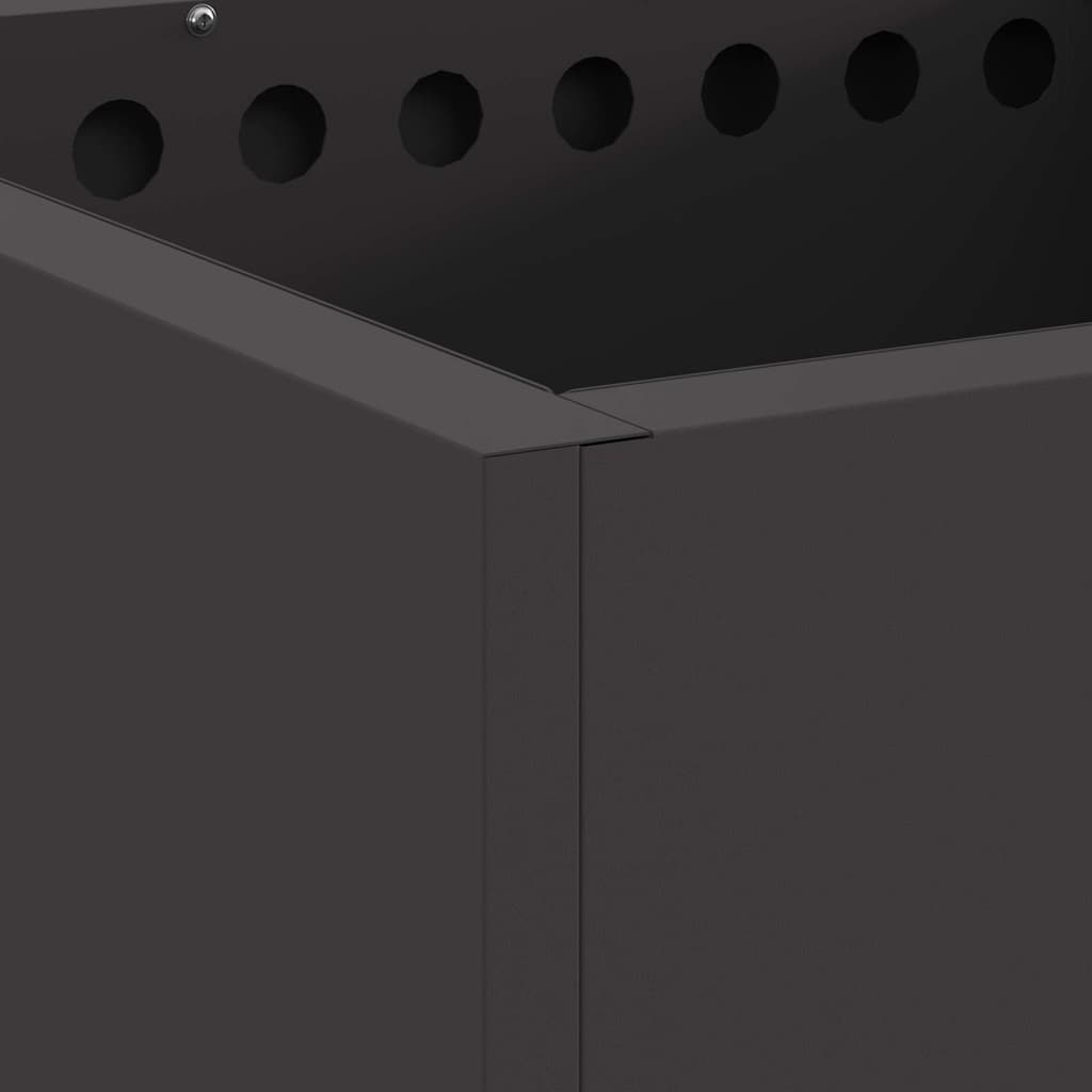 vidaXL Fire Pit Black 48 x 48 x 50 cm Cold-rolled steel