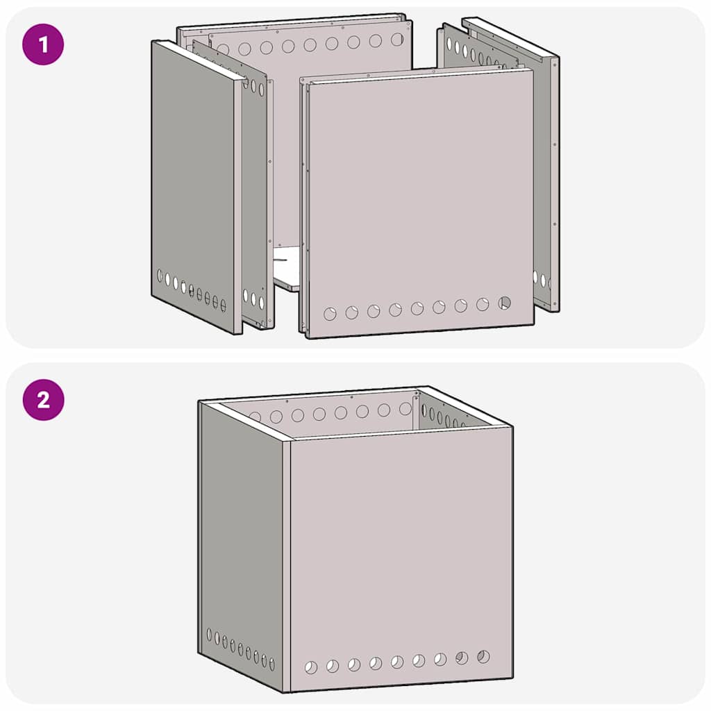vidaXL Fire Pit Black 48 x 48 x 50 cm Cold-rolled steel