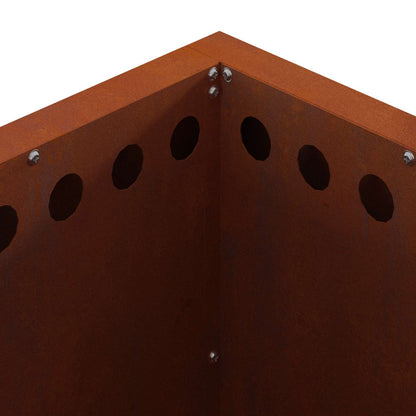 vidaXL Smokeless Fire Pit Brown 48 x 48 x 50 cm Weathering Steel