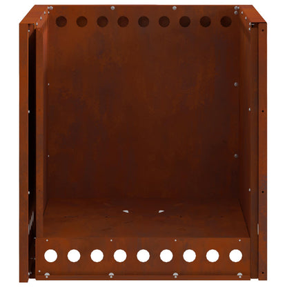 vidaXL Smokeless Fire Pit Brown 48 x 48 x 50 cm Weathering Steel