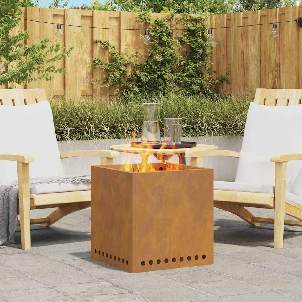 vidaXL Fire Pit Brown 48 x 48 x 50 cm Weathering steel