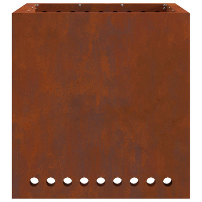 vidaXL Smokeless Fire Pit Brown 48 x 48 x 50 cm Weathering Steel