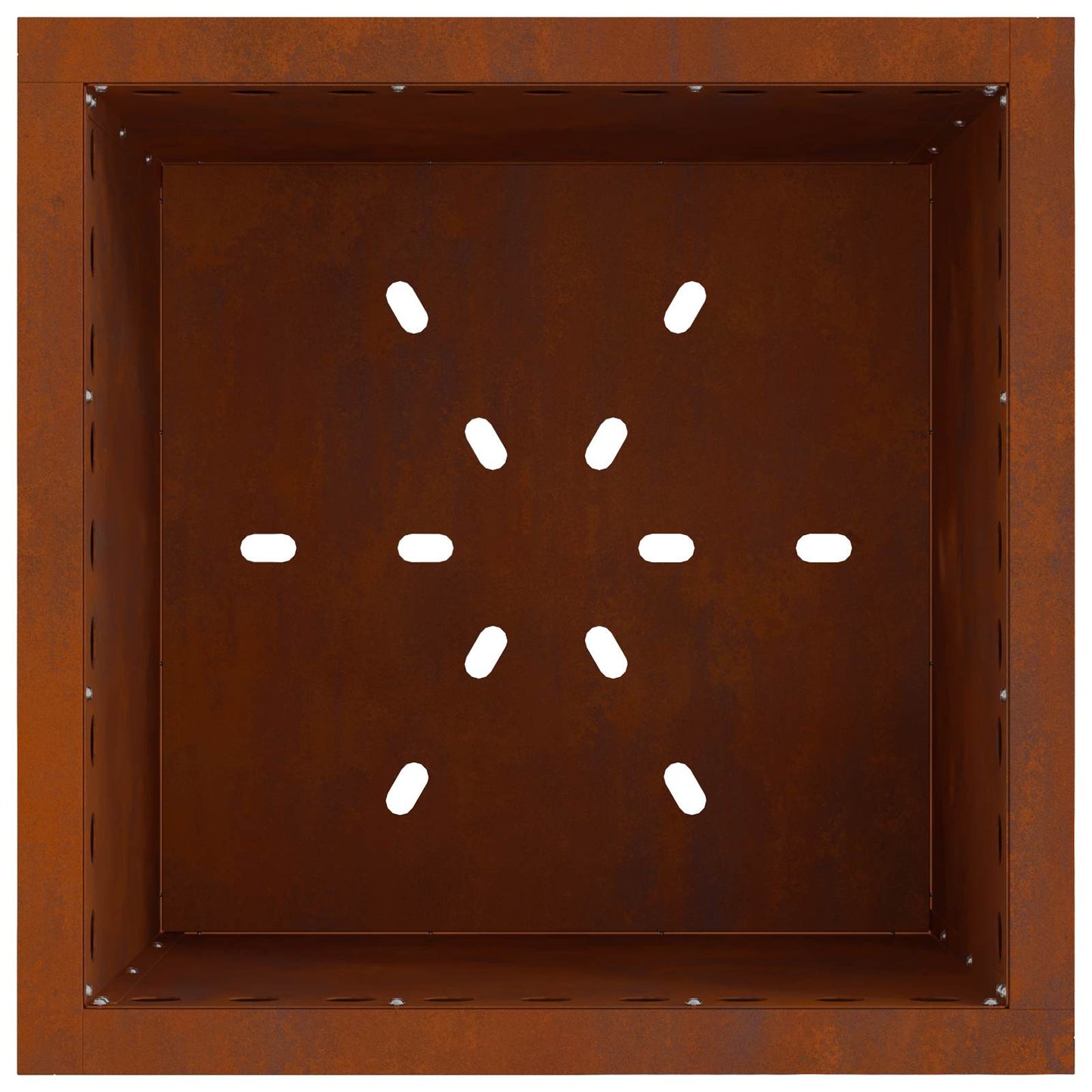 vidaXL Smokeless Fire Pit Brown 48 x 48 x 50 cm Weathering Steel