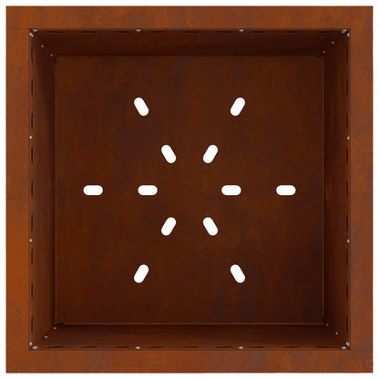 vidaXL Smokeless Fire Pit Brown 48 x 48 x 50 cm Weathering Steel