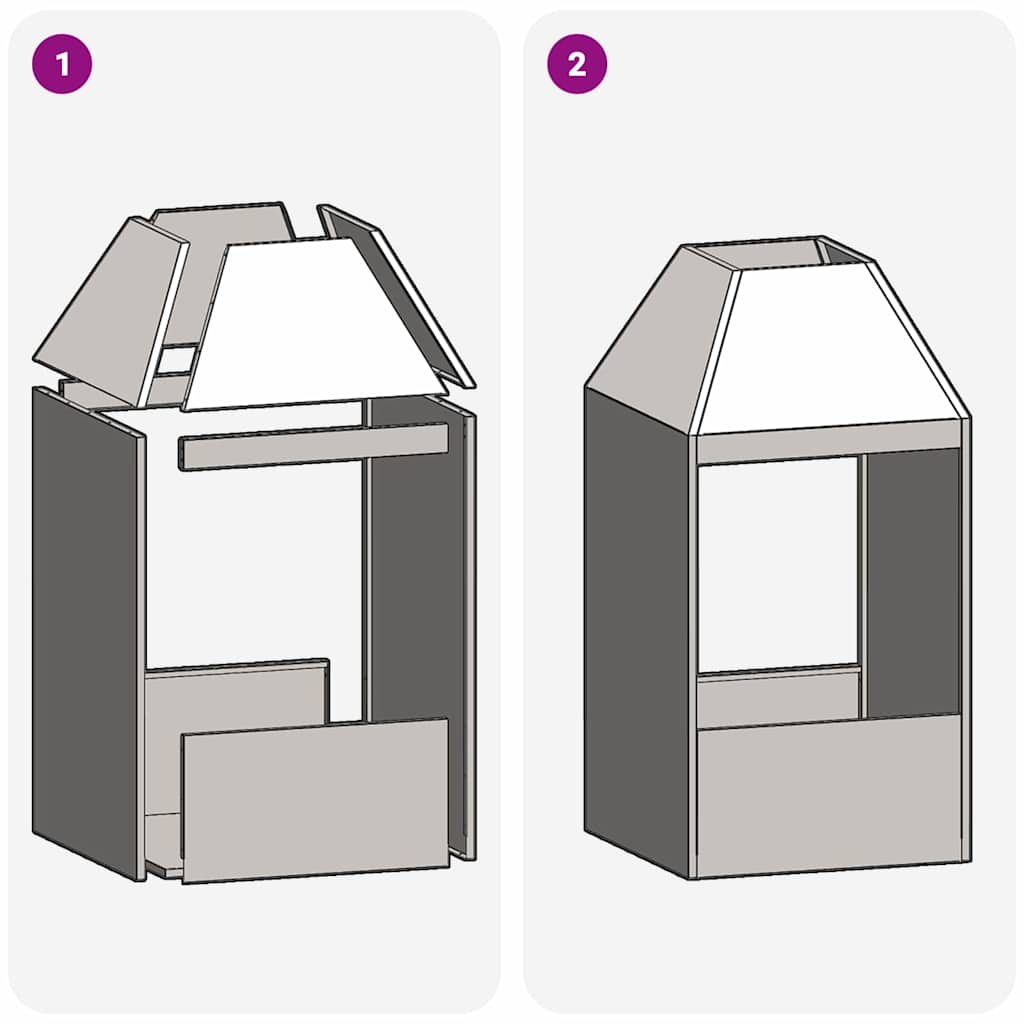vidaXL Fire Pit Black 50 x 50 x 100 cm Cold-rolled steel