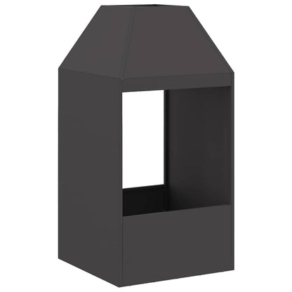 vidaXL Fire Pit Black 50 x 50 x 100 cm Cold-rolled steel