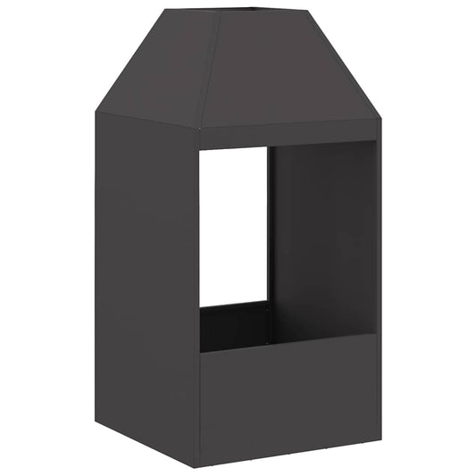 vidaXL Fire Pit Black 50 x 50 x 100 cm Cold-rolled steel