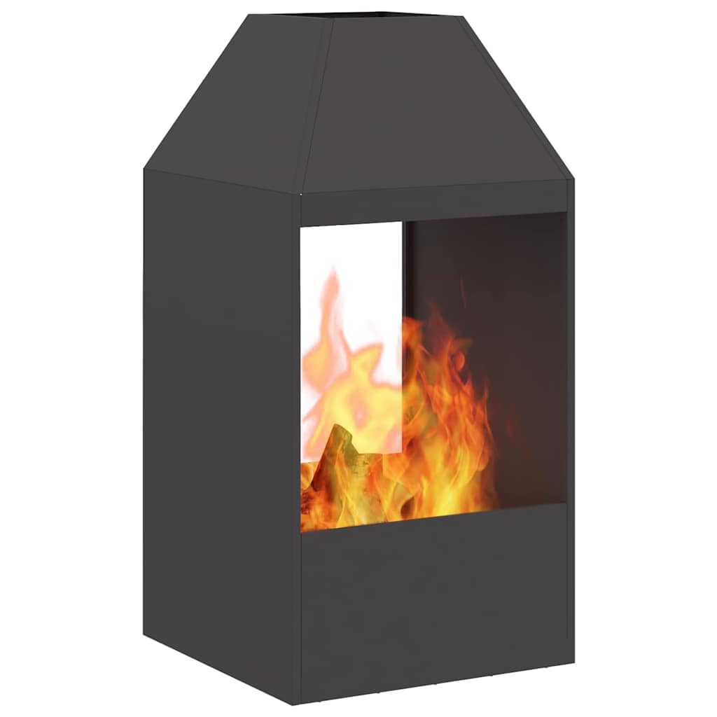 vidaXL Fire Pit Black 50 x 50 x 100 cm Cold-rolled steel