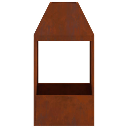 vidaXL Fire Pit Brown 50 x 50 x 100 cm Weathering Steel