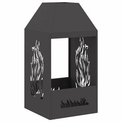 vidaXL Fire Pit Black 50 x 50 x 100 cm Cold-rolled steel