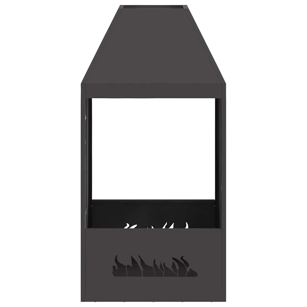 vidaXL Fire Pit Black 50 x 50 x 100 cm Cold-rolled steel