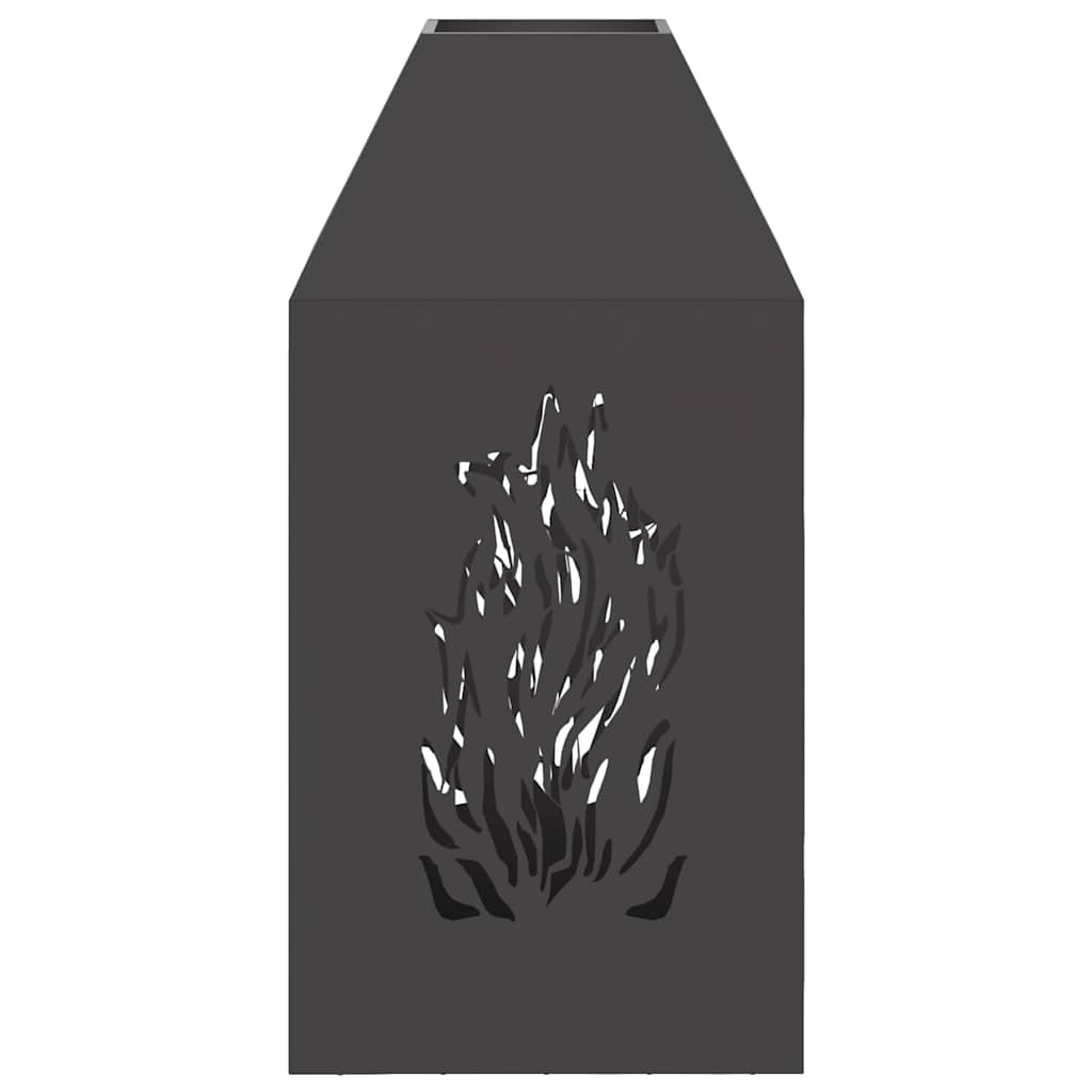 vidaXL Fire Pit Black 50 x 50 x 100 cm Cold-rolled steel