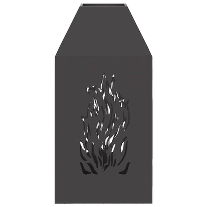 vidaXL Fire Pit Black 50 x 50 x 100 cm Cold-rolled steel