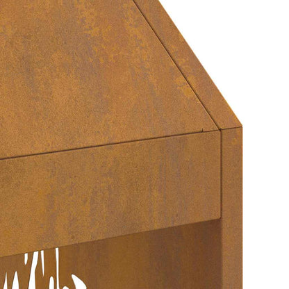 vidaXL Fire Pit Brown 50 x 50 x 100 cm Weathering steel