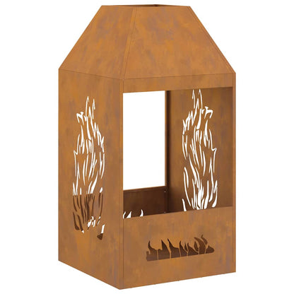 vidaXL Fire Pit Brown 50 x 50 x 100 cm Weathering steel