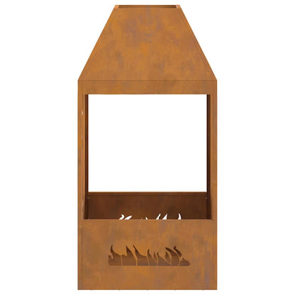 vidaXL Fire Pit Brown 50 x 50 x 100 cm Weathering steel